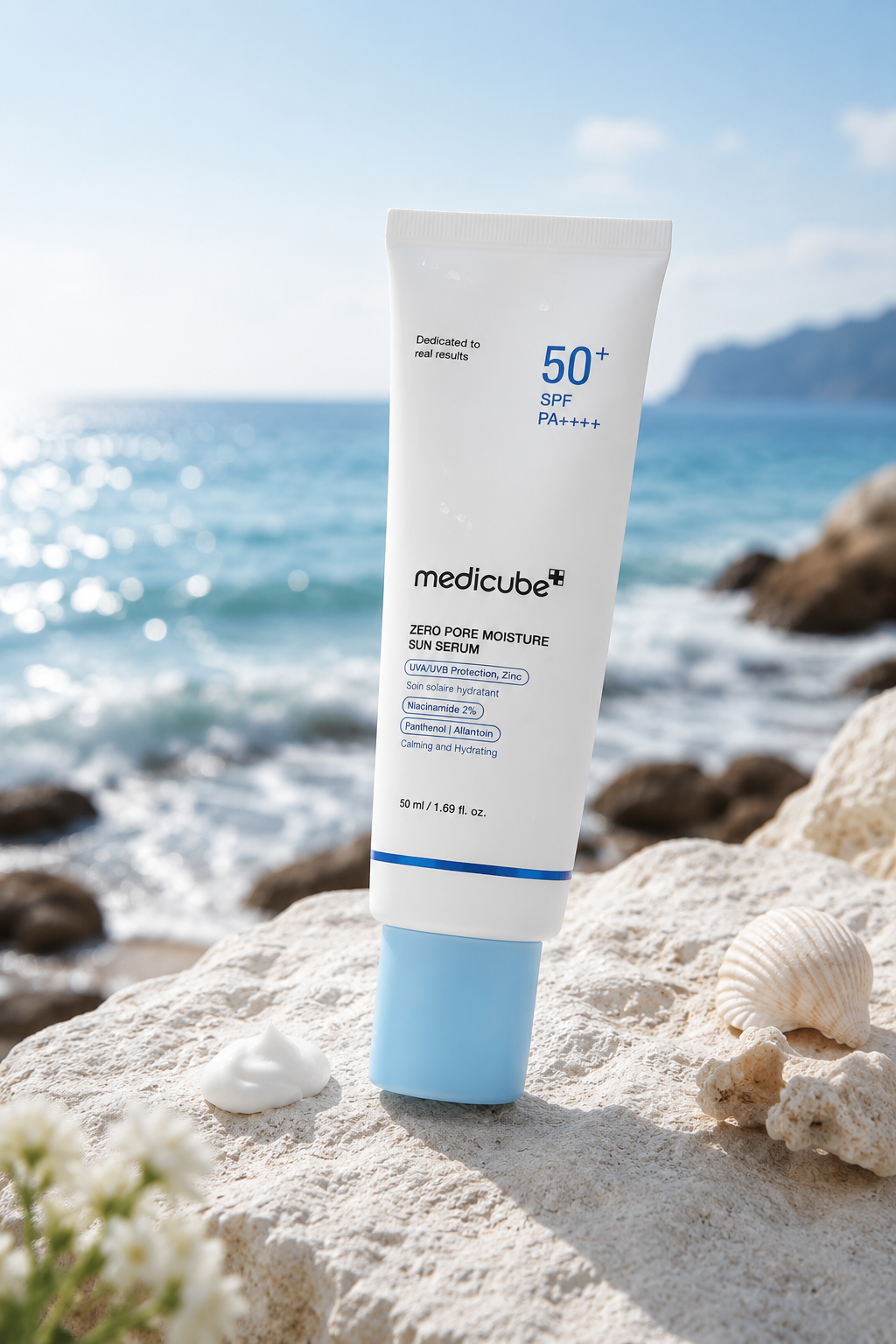 ضد آفتاب سرمی مرطوب‌کننده زیرو پور مدی کیوب Medicube Zero Pore Moisture Sun Serum SPF 50+ PA++++